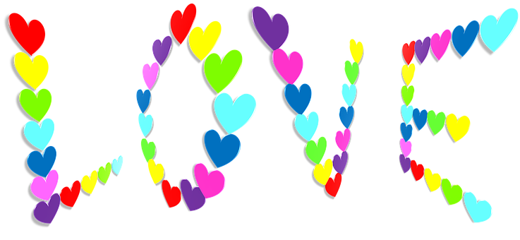 Colorful Hearts Valentine Love PNG Image