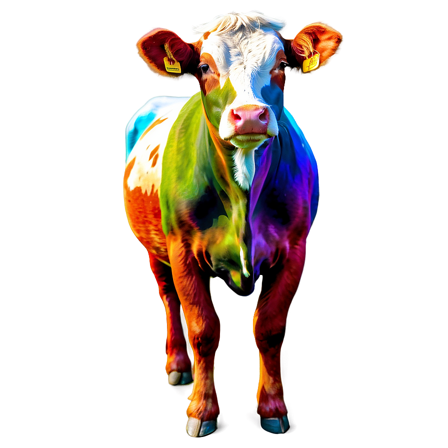 Colorful Heifer Art Png 06282024 PNG Image