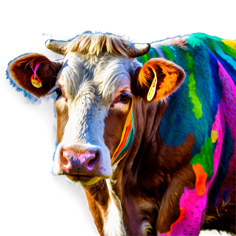 Colorful Heifer Art Png 36 PNG Image