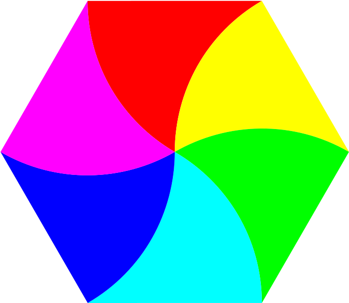 Colorful Hexagon Overlap PNG Image