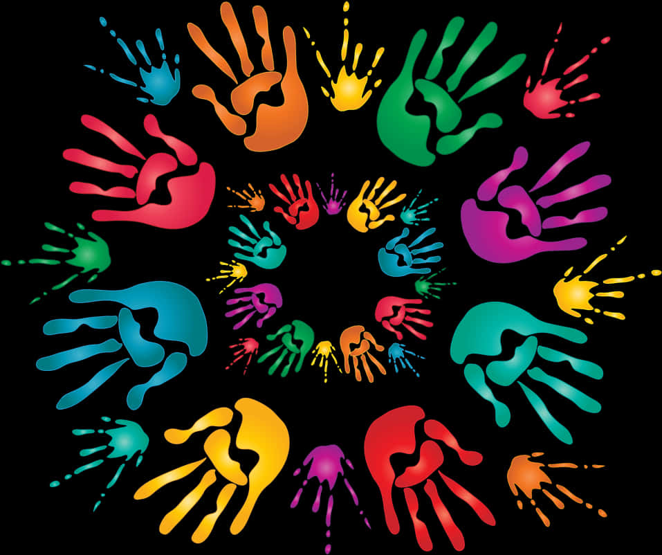 Colorful_ Holi_ Handprints_ Celebration PNG Image