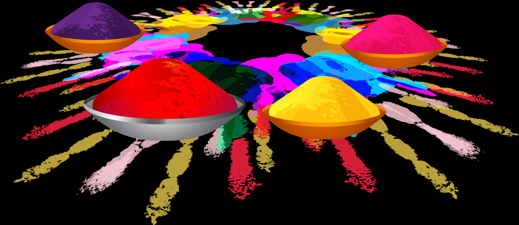 Colorful_ Holi_ Powder_ Arrangement PNG Image