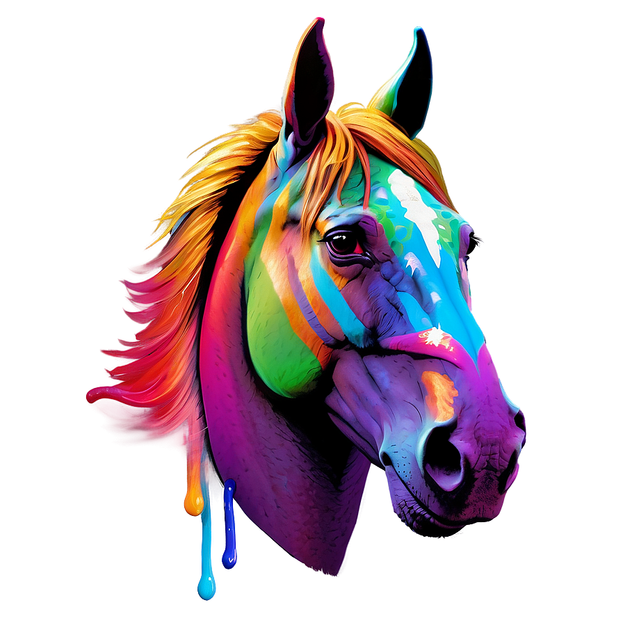 Colorful Horse Head Mural Png 45 PNG Image