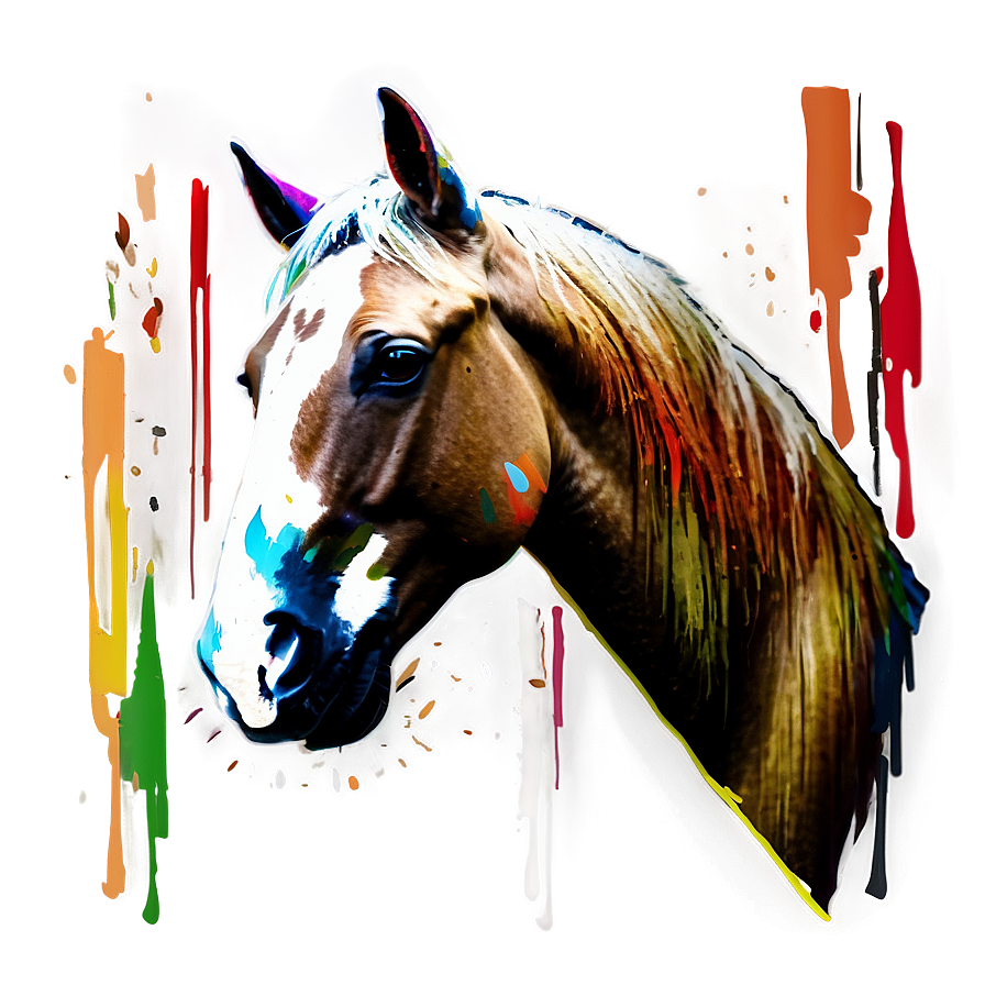 Colorful Horse Head Mural Png 50 PNG Image