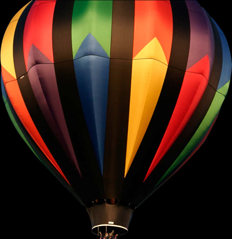 Colorful Hot Air Balloon Night Sky PNG Image