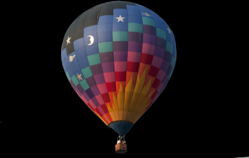 Colorful Hot Air Balloon Transparent Background PNG Image