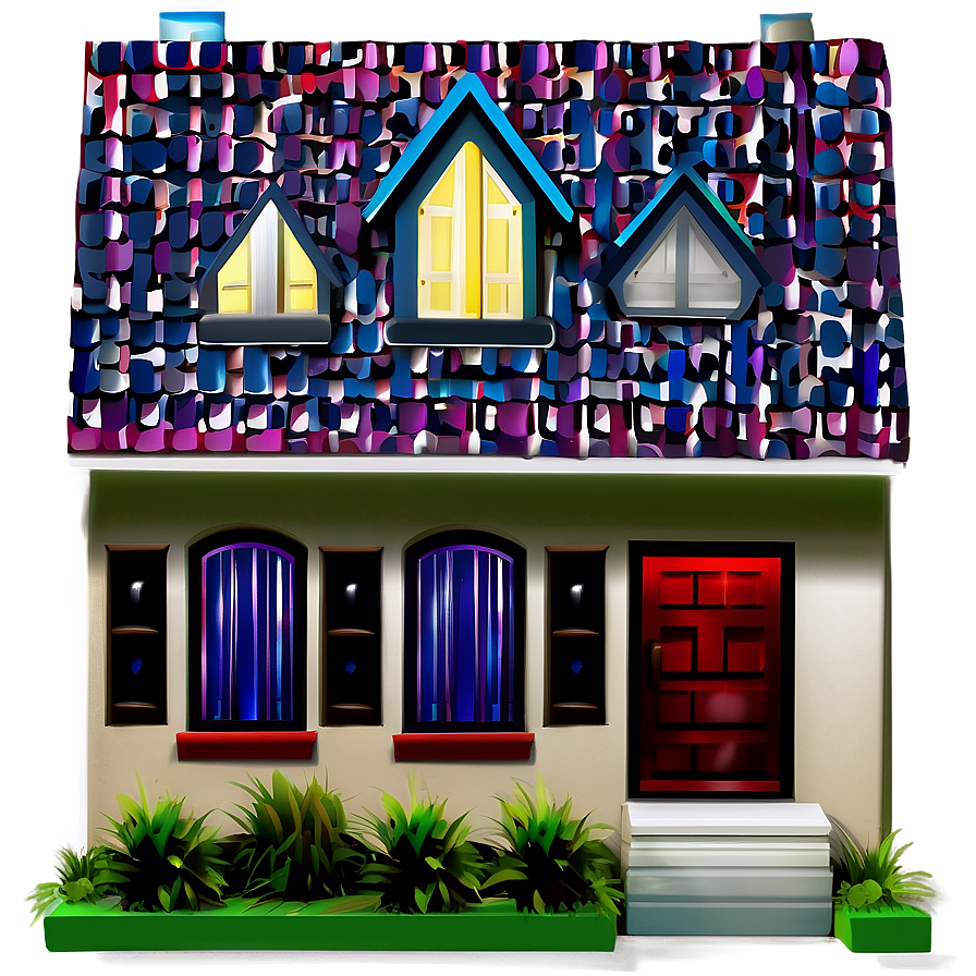 Colorful House Icon Png Bxq16 PNG Image