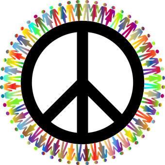 Colorful Human Chain Circle PNG Image