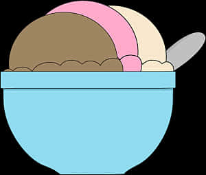 Colorful Ice Cream Bowl Clipart PNG Image