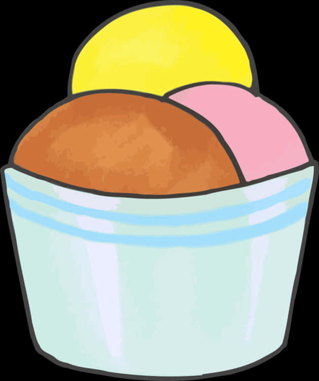 Colorful Ice Cream Scoops Clipart PNG Image