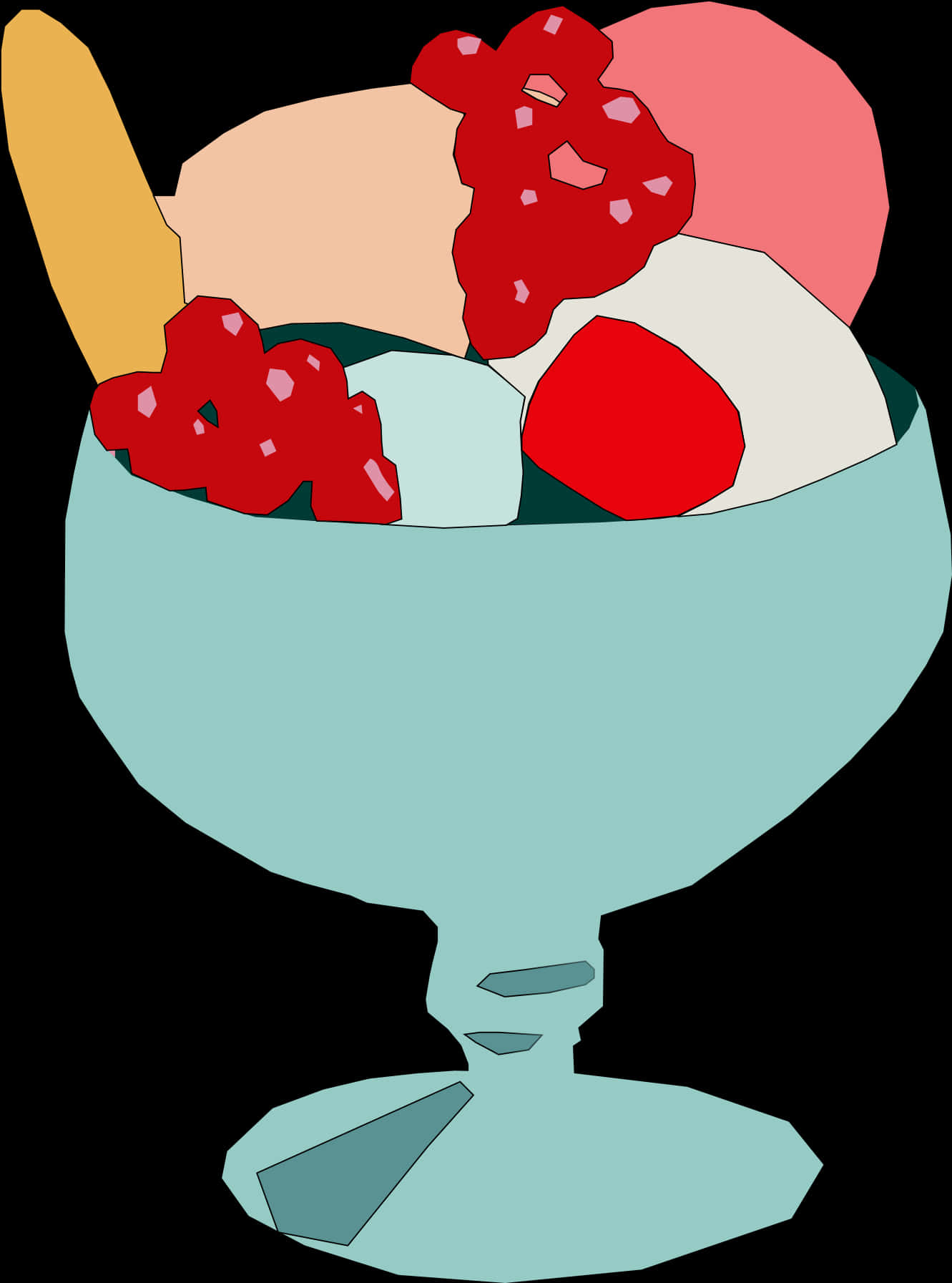 Colorful Ice Cream Sundae Clipart PNG Image