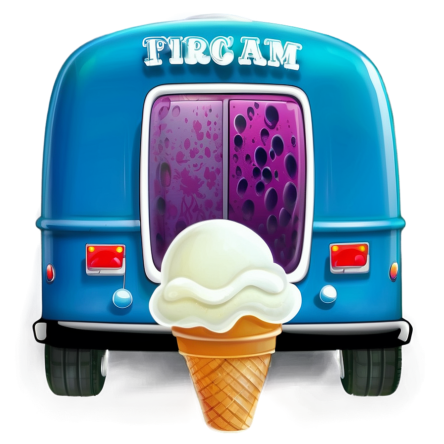 Colorful Ice Cream Truck Art Png Mbw PNG Image