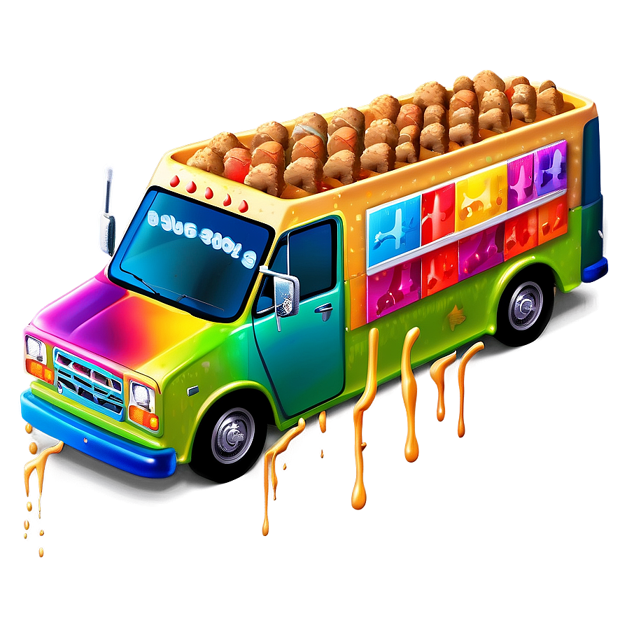 Colorful Ice Cream Truck Art Png Wec94 PNG Image