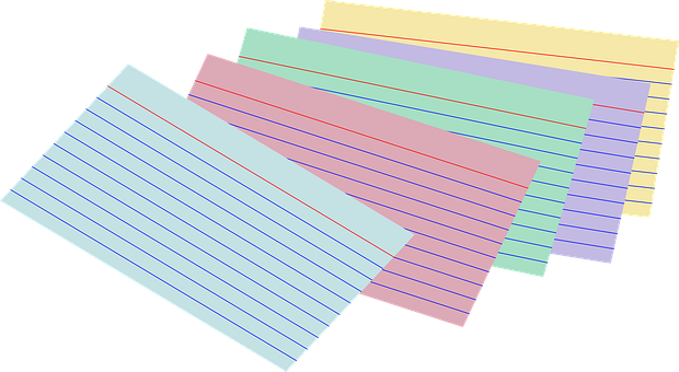 Colorful Index Cards Fanned Out PNG Image