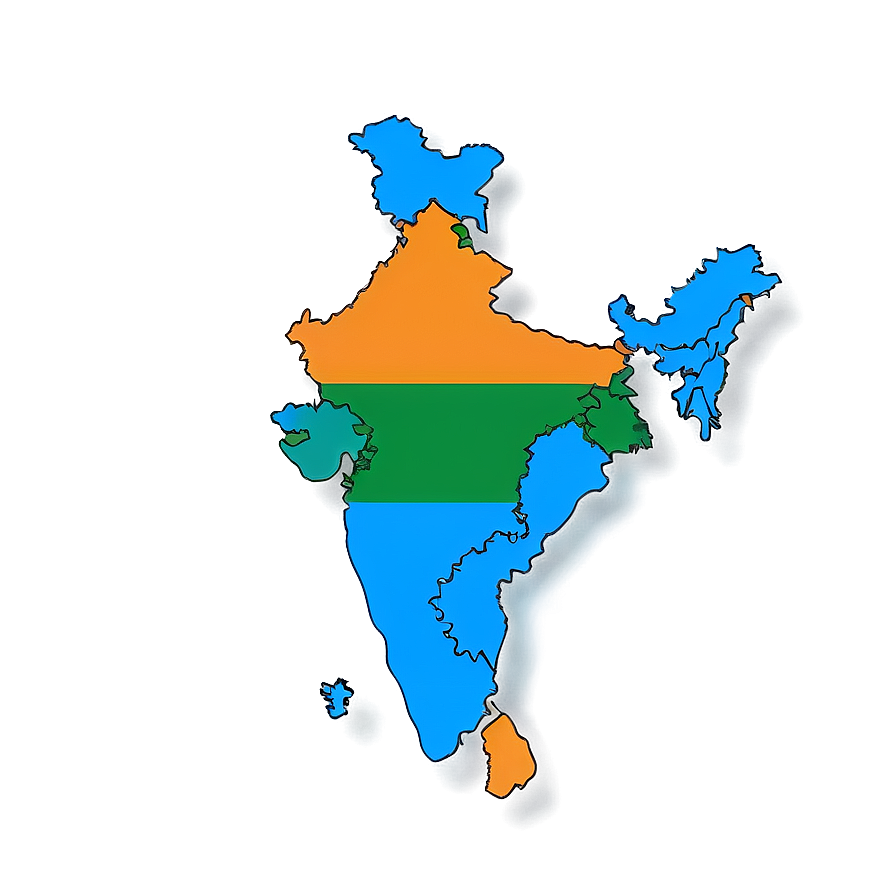 Colorful India Map Png Ndj15 PNG Image