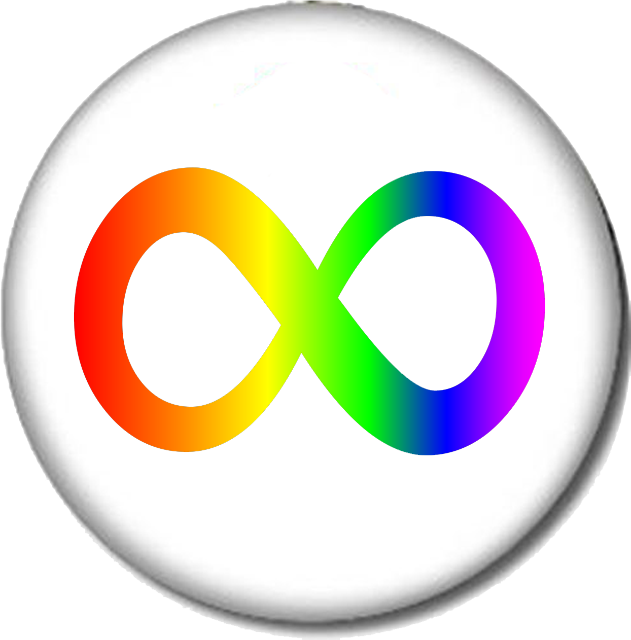 Colorful Infinity Symbol Button PNG Image