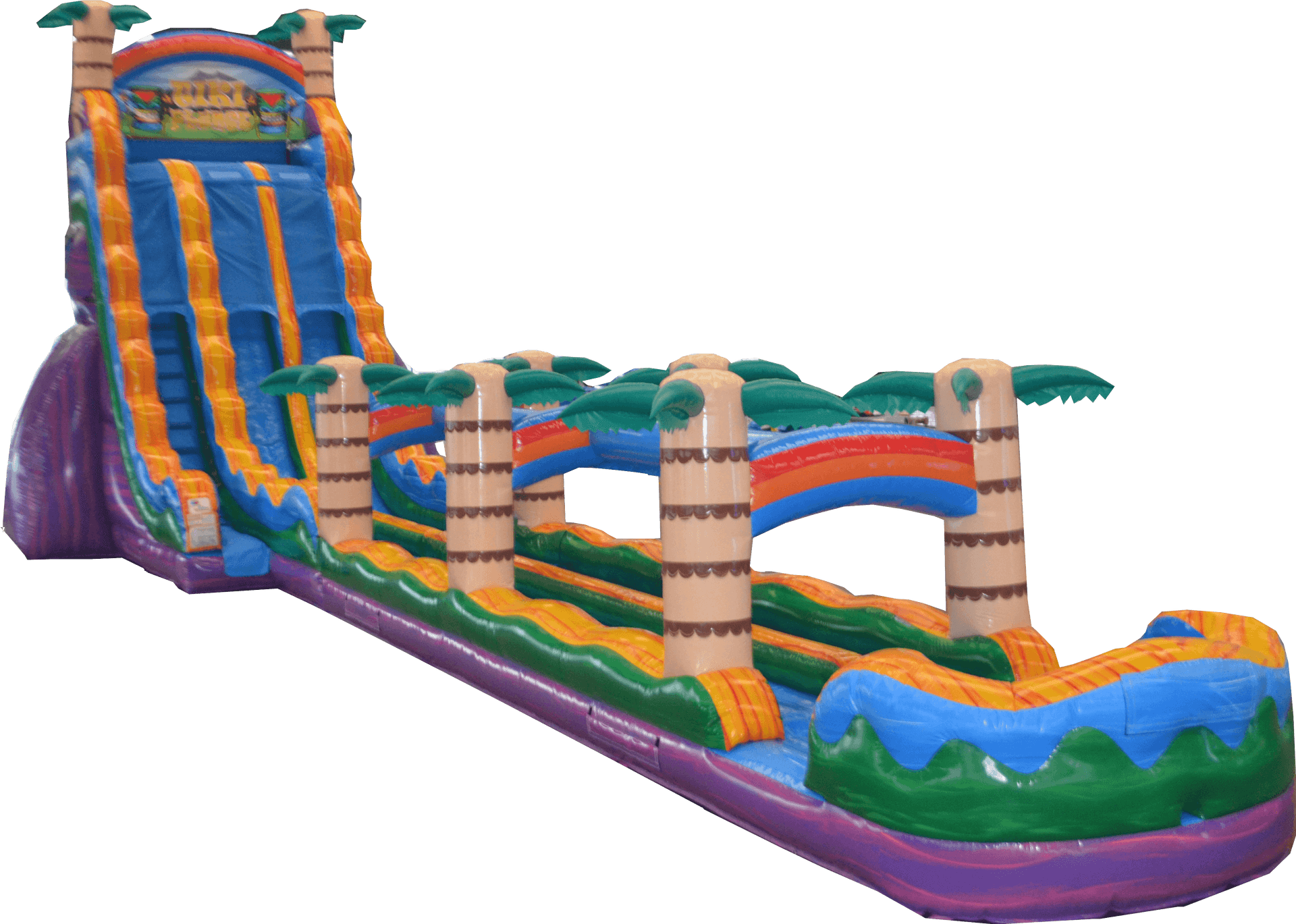 Colorful Inflatable Water Slide PNG Image