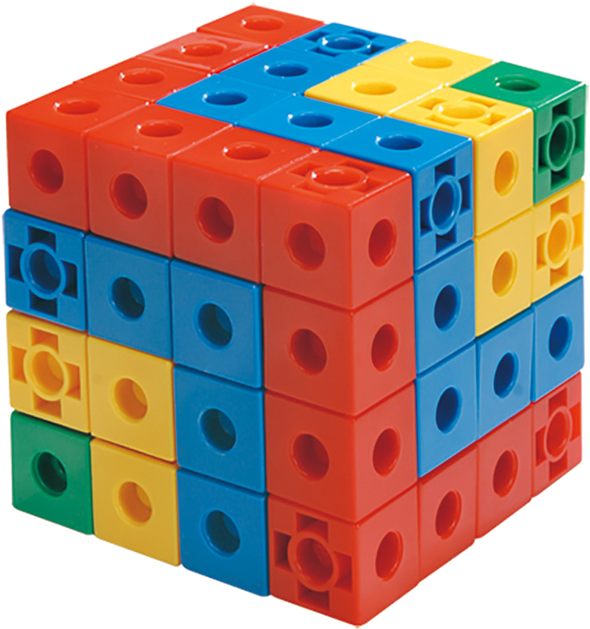 Colorful Interlocking Blocks Cube PNG Image