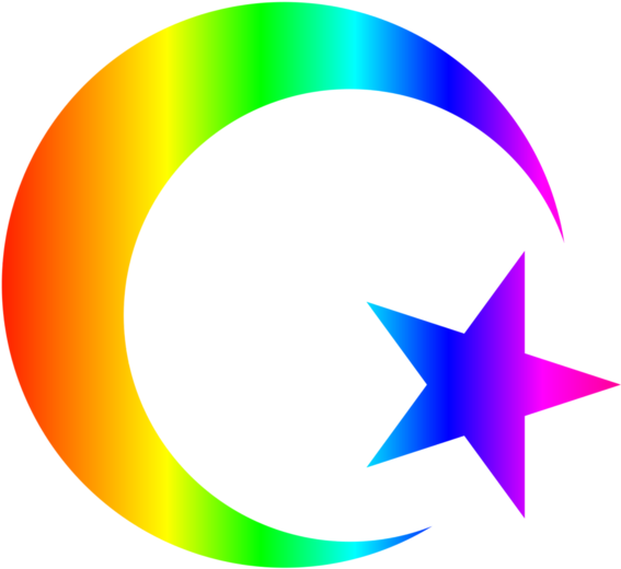 Colorful Islamic Crescentand Star PNG Image