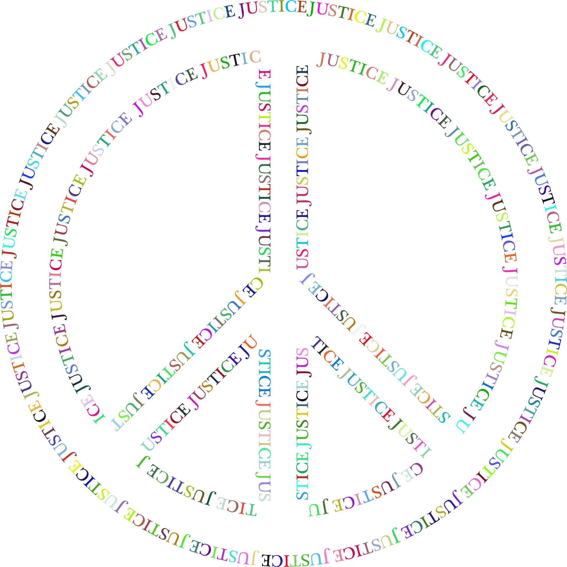 Colorful Justice Peace Symbol PNG Image