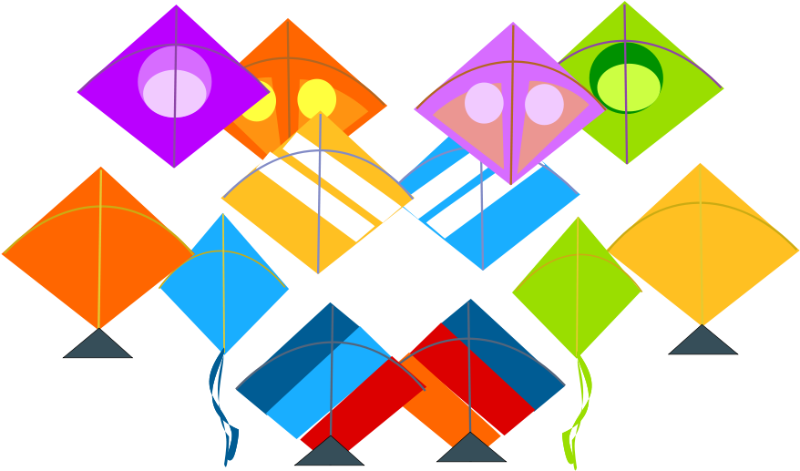 Colorful Kite Collection.png PNG Image