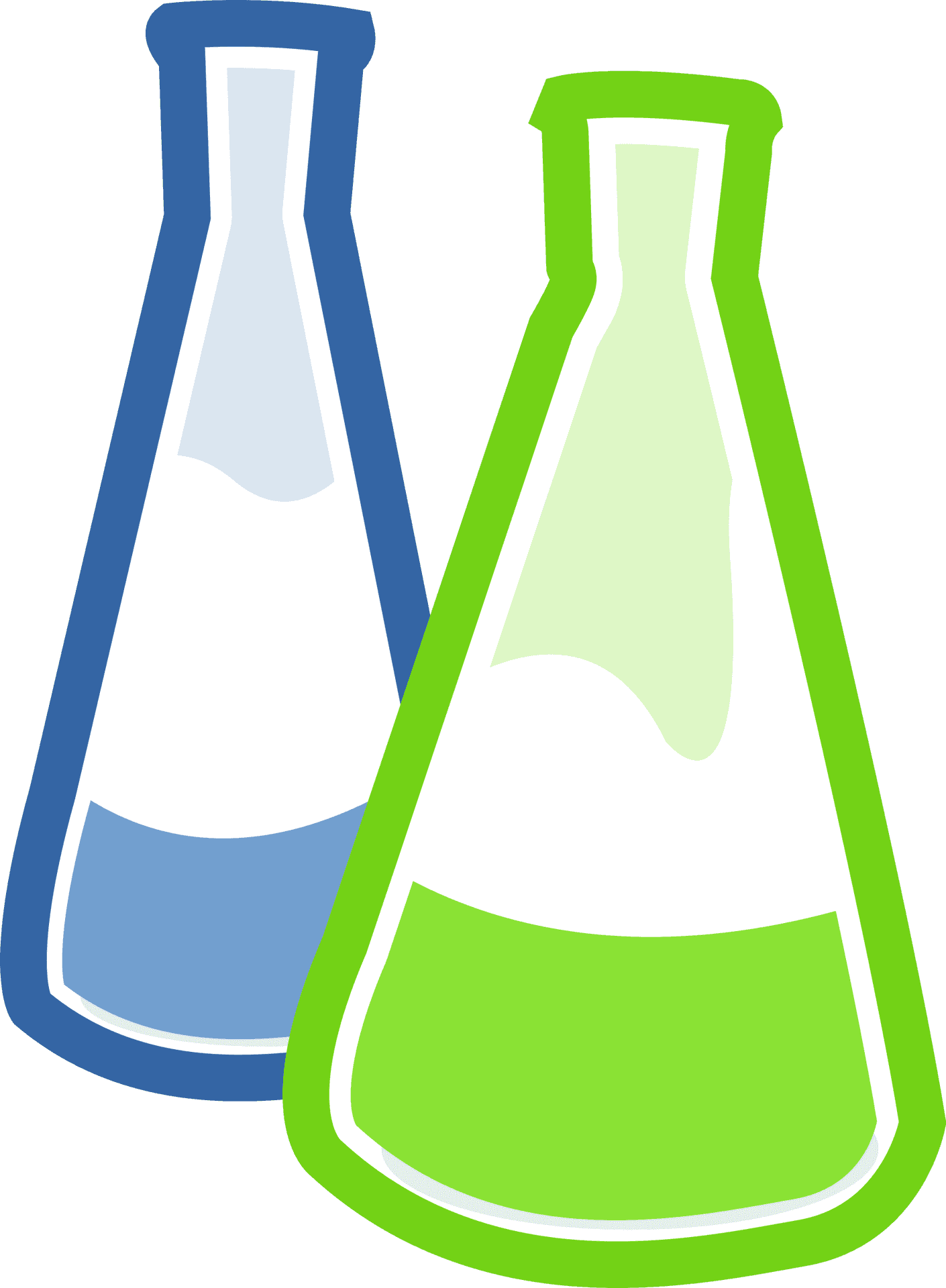 Colorful Laboratory Flasks PNG Image