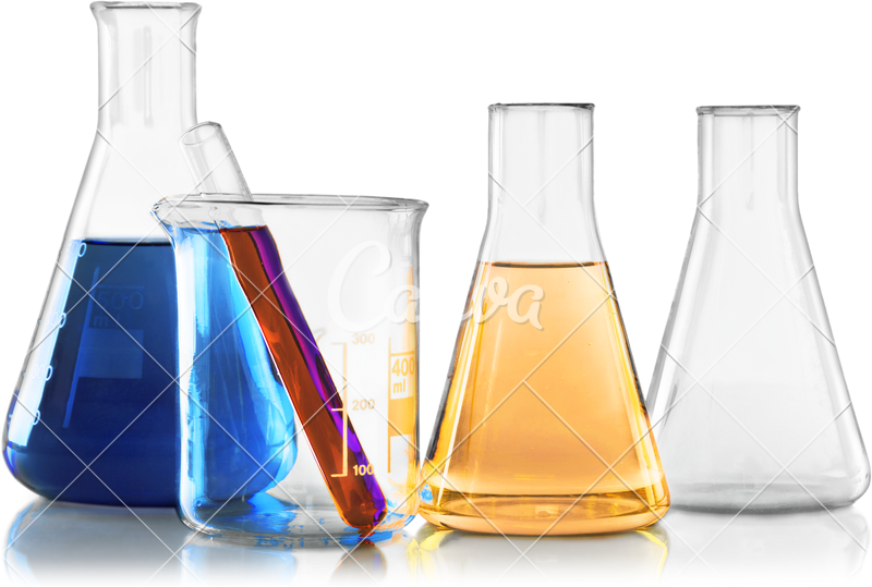 Colorful Laboratory Glassware PNG Image