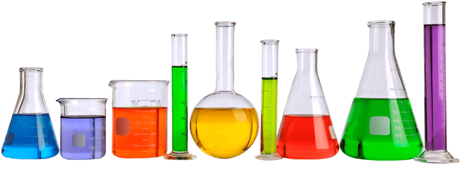 Colorful Laboratory Glassware PNG Image