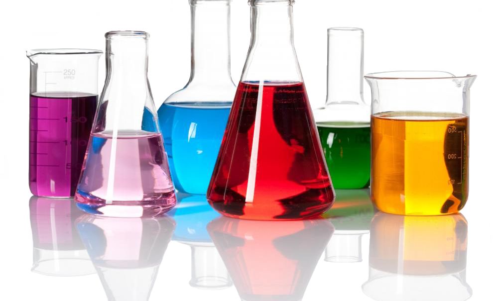 Colorful Laboratory Glassware PNG Image