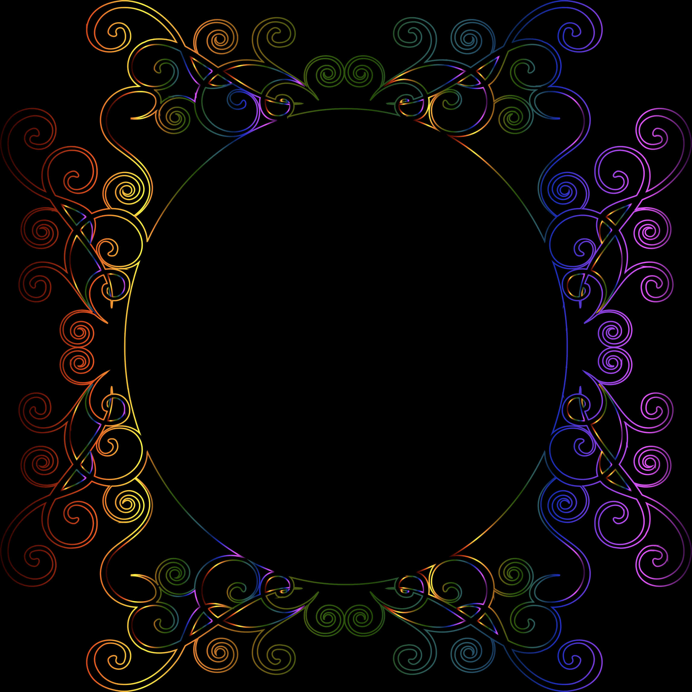 Colorful Lace Frame Design PNG Image