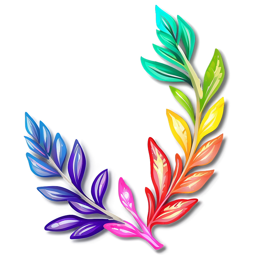 Colorful Laurel Decoration Png Eet36 PNG Image