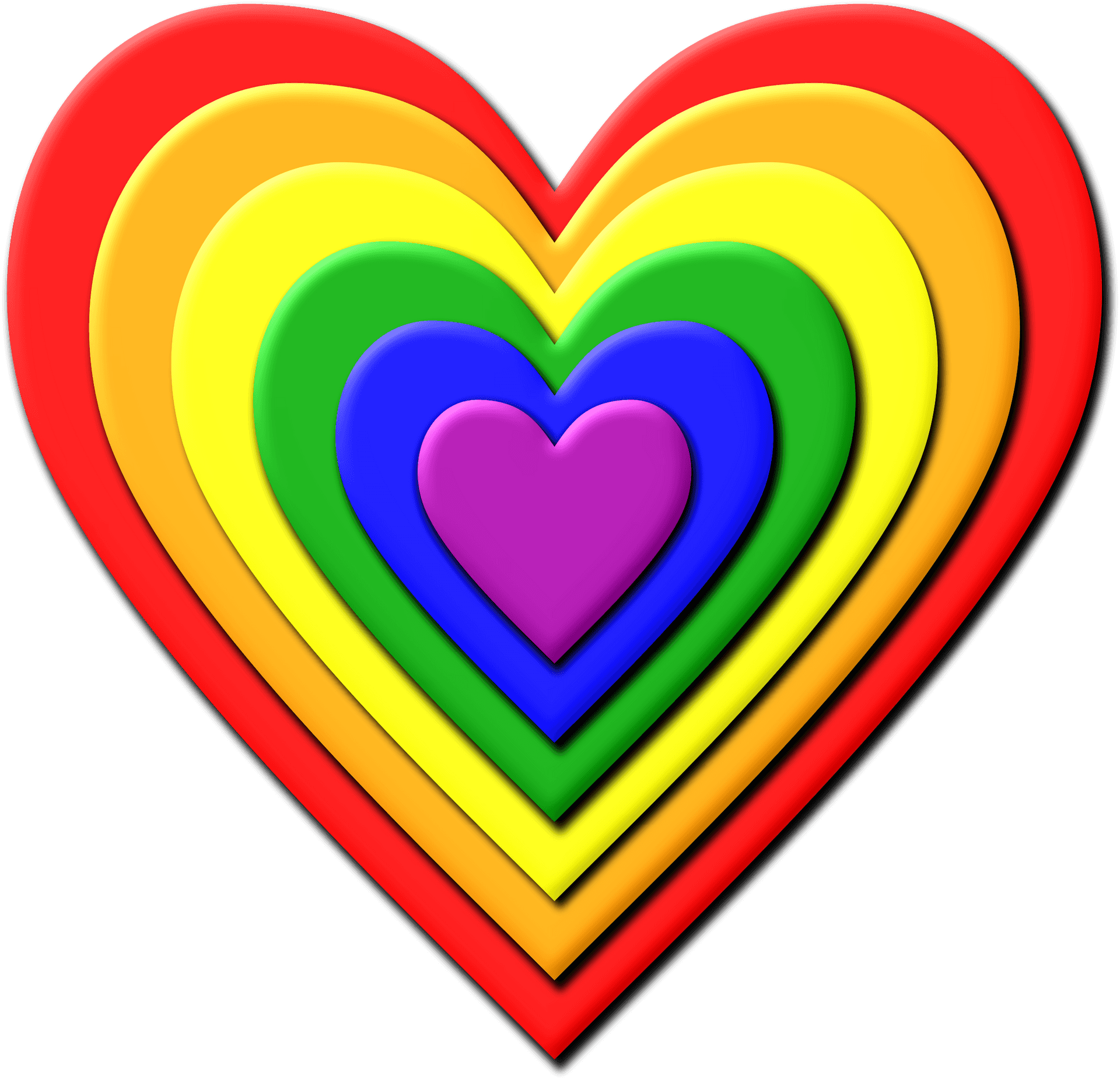 Colorful Layered Heart Vector PNG Image