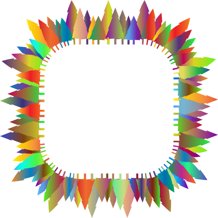 Colorful Leaf Frame Graphic PNG Image