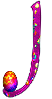 Colorful Letter Jwith Easter Eggs PNG Image