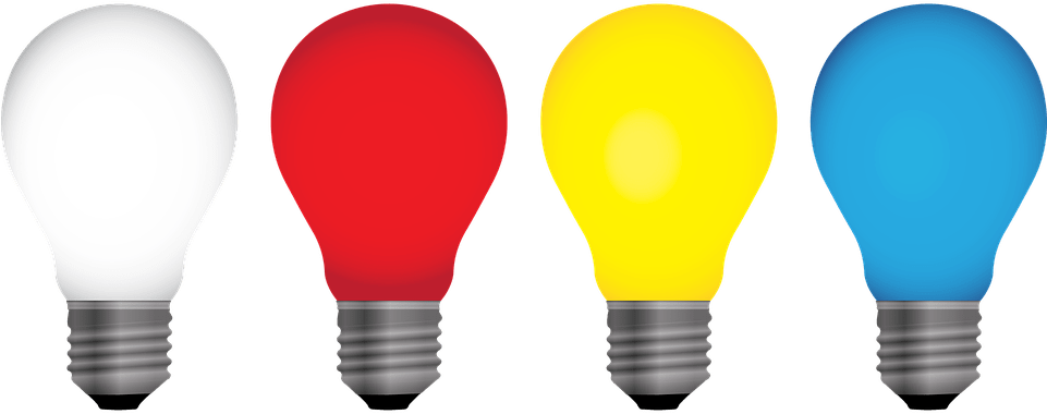 Colorful Light Bulbs Idea Concept PNG Image