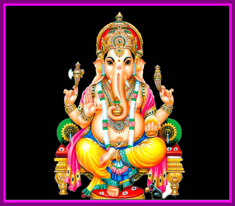 Colorful Lord Ganesh Artwork PNG Image