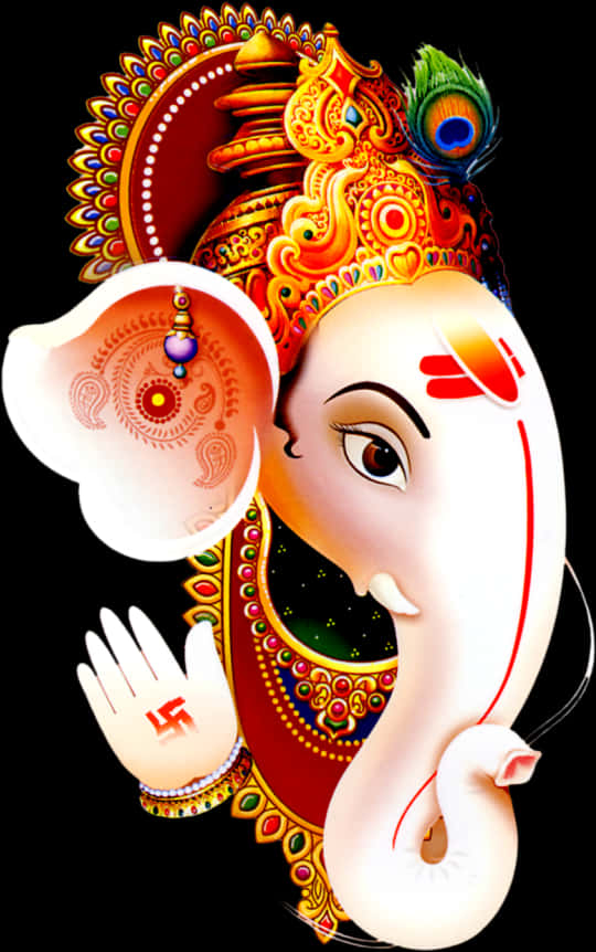 Colorful Lord Ganesha Artwork PNG Image