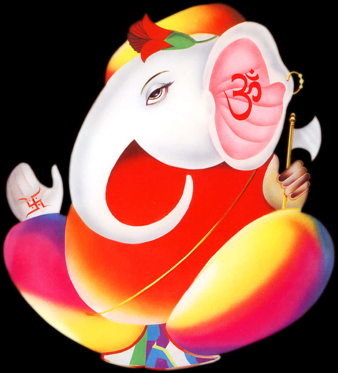 Colorful Lord Ganesha Artwork PNG Image