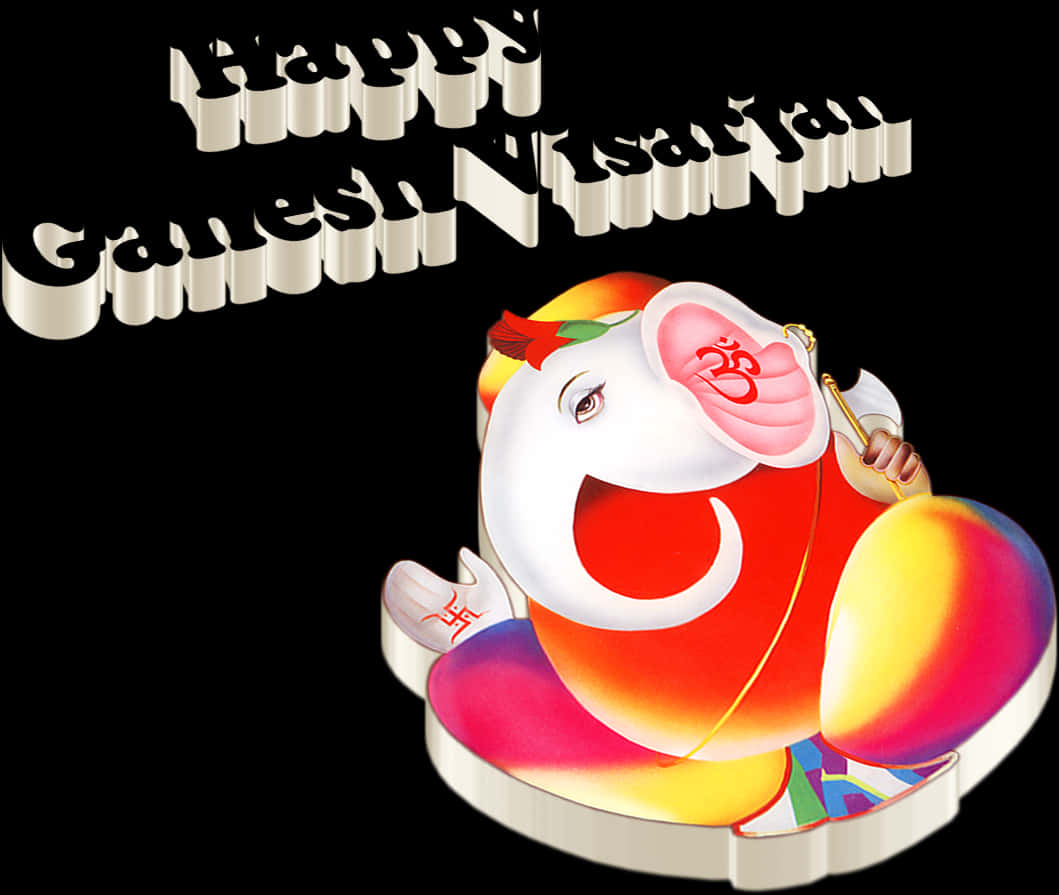 Colorful Lord Ganesha Celebration PNG Image