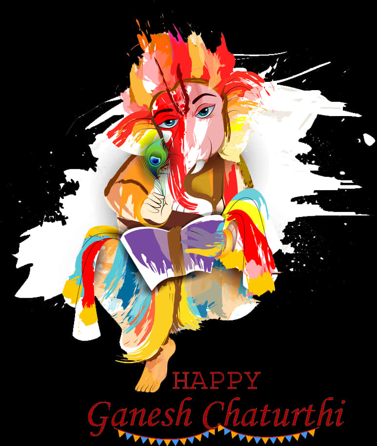 Colorful Lord Ganesha Ganesh Chaturthi Celebration PNG Image