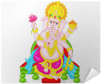 Colorful Lord Ganesha Illustration PNG Image