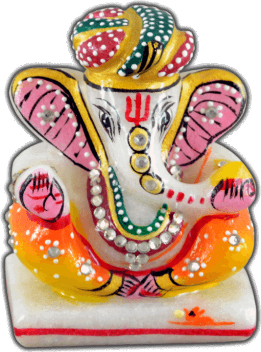 Colorful Lord Ganesha Statue PNG Image