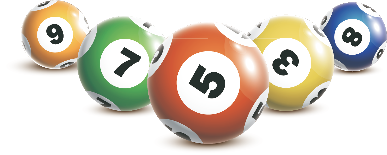 Colorful Lottery Balls Vector PNG Image