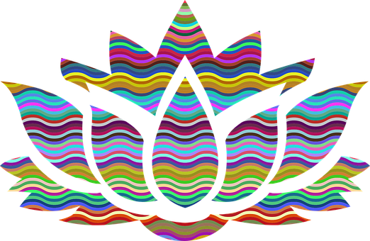 Colorful Lotus Flower Graphic PNG Image