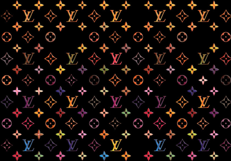 Colorful Louis Vuitton Pattern PNG Image