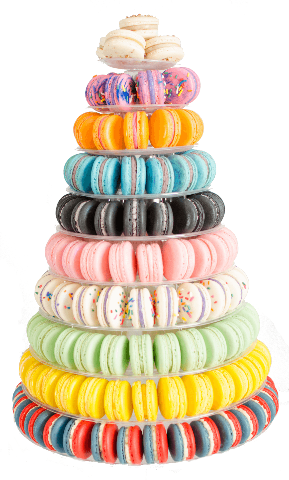 Colorful Macaron Tower Presentation PNG Image