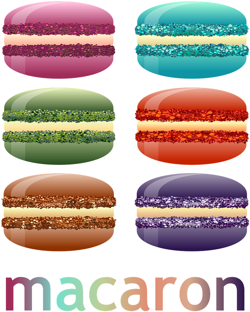 Colorful Macarons Collection PNG Image