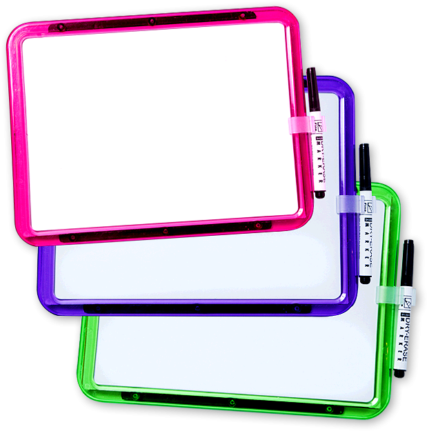 Colorful Magnetic Dry Erase Boardswith Markers PNG Image