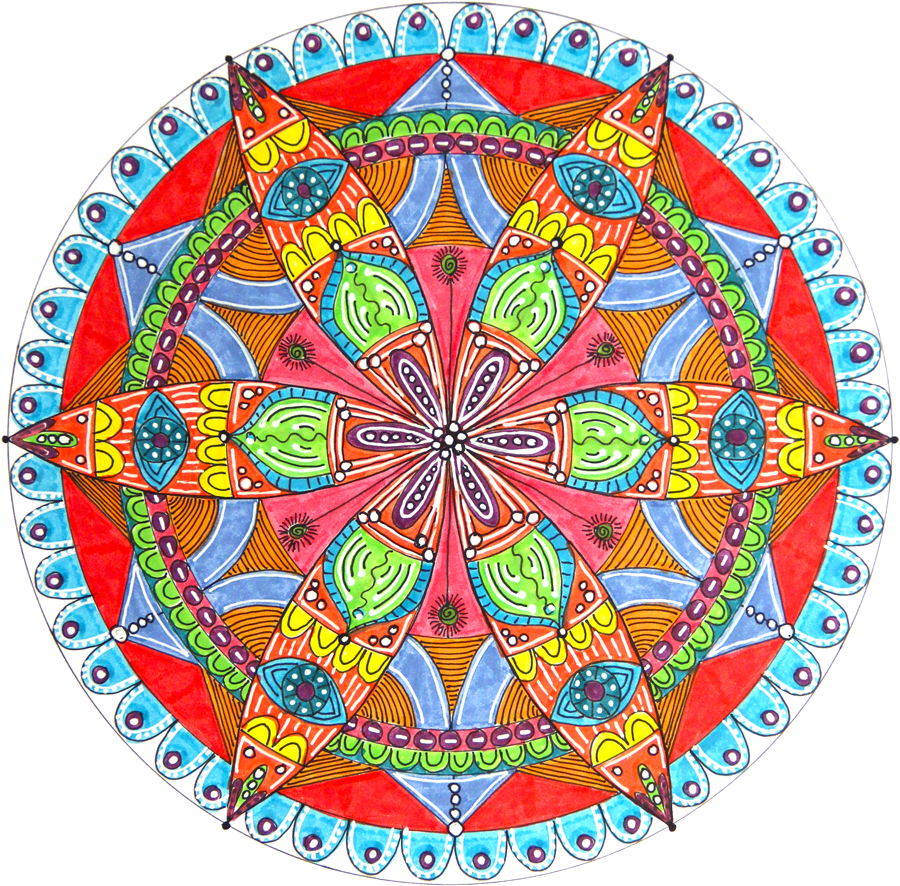 Colorful Mandala Artwork PNG Image