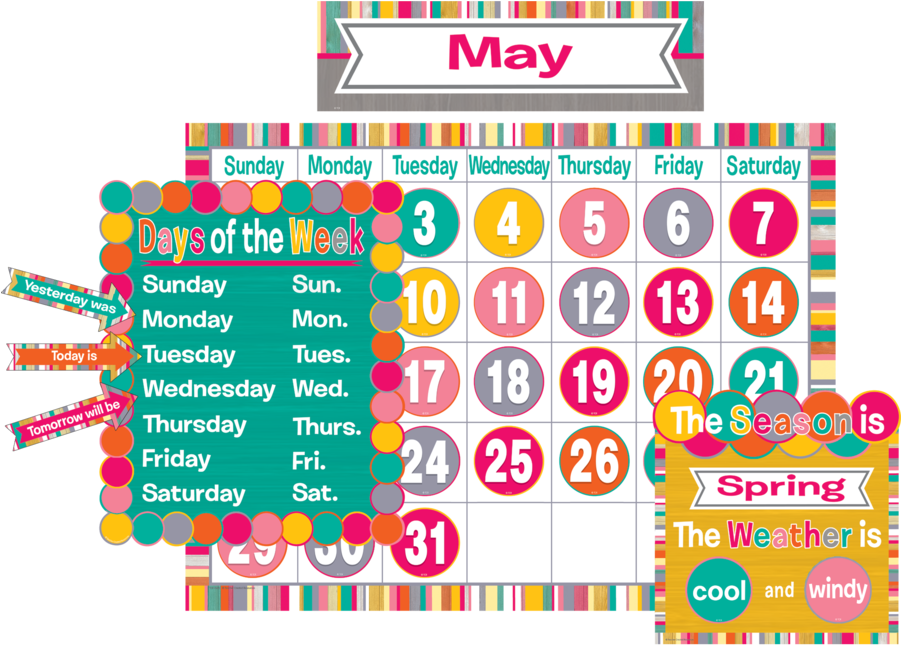 Colorful May Calendar Clipart PNG Image